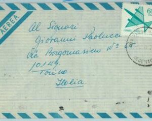 96873 -  ARGENTINA - POSTAL HISTORY -  $68 on COVER to ITALY  1970 used as 0.68$