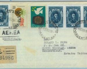 96869 - ARGENTINA - POSTAL HISTORY - Registered  COVER to the USA  - 1967  240$
