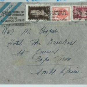 96876 - ARGENTINA - POSTAL HISTORY -  Airmail  COVER to SOUTH AFRICA 1951  EVITA
