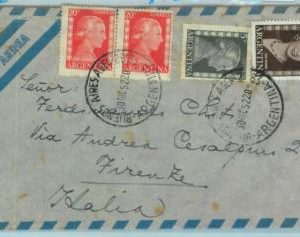 96878 - ARGENTINA - POSTAL HISTORY - AIRMAIIL COVER to ITALY 1952  1.45 $  Evita