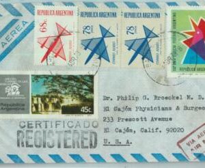 96874 - ARGENTINA - POSTAL HISTORY -  MIXED REGISTERED stamps COVER to  USA 1973