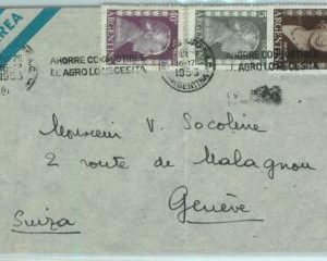 96895 - ARGENTINA - POSTAL HISTORY - Airmail COVER to SWITZERLAND 1953  Evita