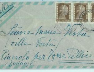 96908 - ARGENTINA - POSTAL HISTORY - Airmail COVER to Pinerolo, ITALY 1954 Evita