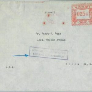 77880  - ISRAEL - POSTAL HISTORY -  RED POSTMARK on COVER - 1953
