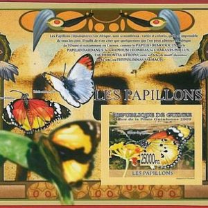 FRENCH GUINEA - ERROR, 2009 IMPERF SHEET: BUTTERFLIES, Insects, Animals