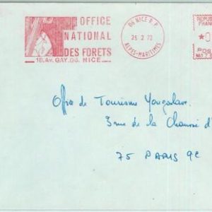 67443 - FRANCE  - Postal History -  Red MECHANICAL postmark on COVER 1972  Trees