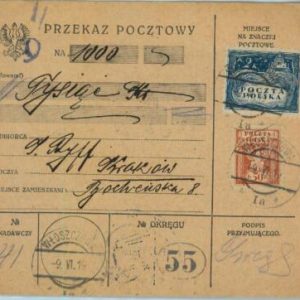 95451 - POLAND - POSTAL HISTORY -  POSTAL RECEIPT  1919