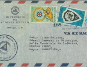 86092 - NICARAGUA - POSTAL HISTORY - OFFICIAL consular mail to  ARGENTINA 1961
