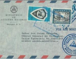 86091 - NICARAGUA - POSTAL HISTORY - OFFICIAL consular mail to  ARGENTINA 1961