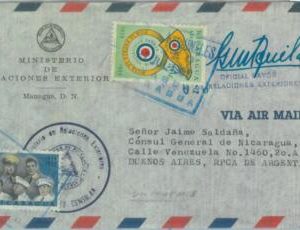 86093 - NICARAGUA - POSTAL HISTORY - OFFICIAL consular mail to  ARGENTINA 1961