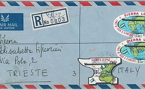 57289 - SIERRA LEONE - POSTAL HISTORY: SELF ADHESIVE STAMPS on Cover - MAPS 1970