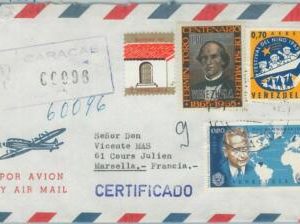 74583 - VENEZUELA - POSTAL HISTORY -  REGISTERED Airmail COVER to FRANCE 1960's