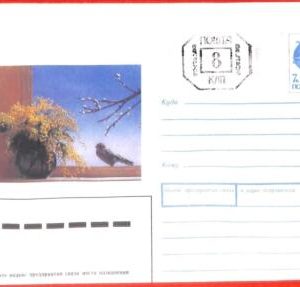 aa0667 - BELARUS - Postal History - Overprinted STATIONERY COVER - Flowers BIRDS