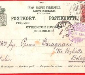 aa0671 - RUSSIA Finland - POSTAL HISTORY - Postcard from TAMPERE  to ITALY  1900