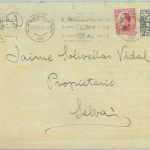 86701 - SPAIN - Postal History -  POSTMARK on cover 1931 - Medicine WEATHER