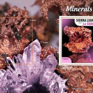A6979 - SIERRA LEONE, Error, 2020, MISPERF SOUVENIR SHEET: Minerals, Copper