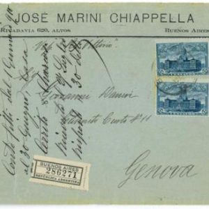 aa3079 - ARGENTINA - POSTAL HISTORY - Registered COVER to ITALY  1910