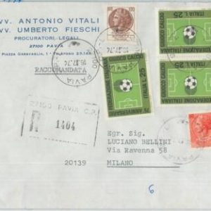 77786 - ITALY   - Postal History -  STAMPS on Cover 1974  FOOTBALL
