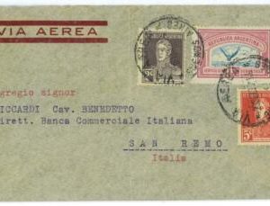 aa2988 - ARGENTINA - POSTAL HISTORY -  Airmail COVER  to San Remo  ITALY 1933