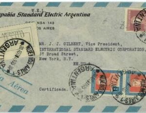aa3037 - ARGENTINA - POSTAL HISTORY - REGISTERED Airmail  COVER to the USA 1935