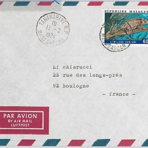 56564 - FAUNA Animals CHAMALEON -  MADAGASCAR -  POSTAL HISTORY:  COVER 1974