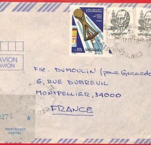 aa2455 - URUGUAY - Postal History -  COVER to FRANCE - FOOTBALL FIFA 1981