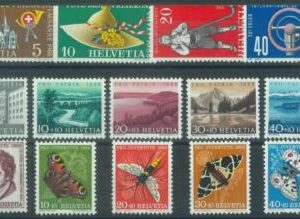 87016 - SWITZERLAND  - STAMPS -  COMPLETE YEAR set 1955/6  MNH Butterflies MUSIC