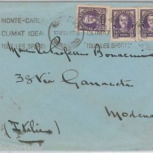 50799  - MONACO -  POSTAL HISTORY: COVER to MODENA Italy 1935 - CLIMATE WEATHER