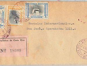 63287 -  COSTA RICA - POSTAL HISTORY -  REGISTERED COVER 1957 -  AGRICOLTURE