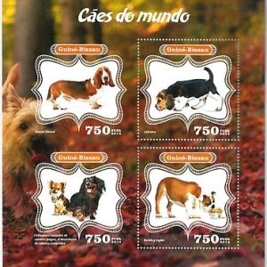 GUINEA BISSAU - ERROR, 2014 MISSPERF SHEET: DOGS, PETS, ANIMALS