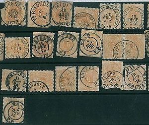 36798  - BELGIUM  - Yvert Tellier # 28 - nice lot with lots of cancellations