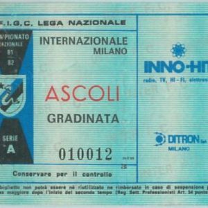 68392 - BIGLIETTO PARTITA CALCIO  Scudetto 1981-82 : INTER / Avellino