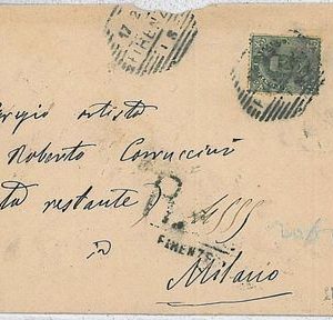 ITALIA REGNO:  storia postale - BUSTA da FIRENZE a MILANO 1896