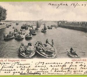 ae9252 - SINGAPORE -  VINTAGE POSTCARD - Mouth of Singapore River - 1907