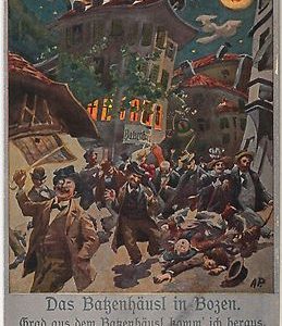 40490  CARTOLINA d'Epoca - BOLZANO  -   Batzenhausl - Ca de Bezzi - ILLUSTRATA