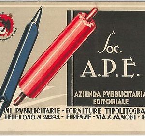 CARTONCINO d'Epoca - PUBBLICITARIA : Firenze  Soc APE