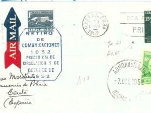 69242 - HAVANNA - POSTGESCHICHTE - FDC BRIEF nach CEUTA Spanien 1952