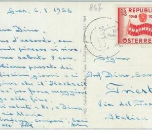 75016 - AUSTRIA - POSTAL HISTORY - single stamp on POSTCARD 1955 - FLAGS