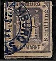 94907 1jB - Germany HAMBURG - STAMPS - Michel # 20b --   USED