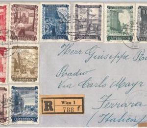65683 - AUSTRIA -  POSTAL HISTORY - REGISTERED COVER  to ITALY Ferrara 1953