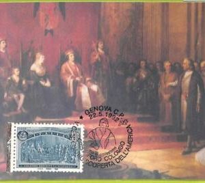 ad3384 - ITALY - Postal History - MAXIMUM CARD - FDC - 1992 Columbus AMERICA