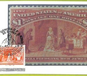 ad3379 - ITALY - Postal History - MAXIMUM CARD - FDC - 1992 Columbus AMERICA