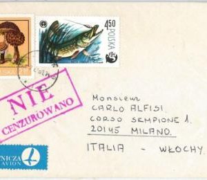 56798 - POLAND - Postal History - COVER to ITALY 1961 - MUSHROOMS Fish