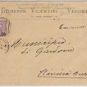 ITALIA REGNO: storia postale - ANNULLO a SBARRE 4436 usato 20 mesi dopo scadenza