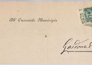 ITALIA REGNO: storia postale - Sass 56 BF su BUSTA 14.05.1891 - PRIMO MESE D'USO