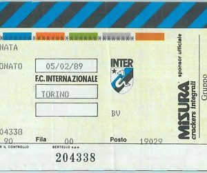 68406 - BIGLIETTO PARTITA CALCIO  Scudetto 1988-89 : INTER / Torino
