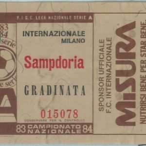 68398 - BIGLIETTO PARTITA CALCIO  Scudetto 1983-84 : INTER / Sampdoria