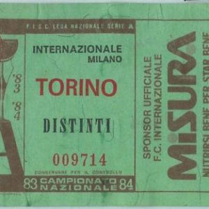 68404 - BIGLIETTO PARTITA CALCIO  Scudetto 1983-84 : INTER / Torino