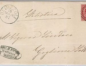ITALIA REGNO: storia postale - BUSTA da BEDIZZOLE 1881 - LETTERA DOPPIA