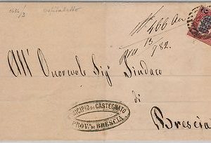 ITALIA REGNO: Sassone 30 su LETTERA con da Collebeato 1882